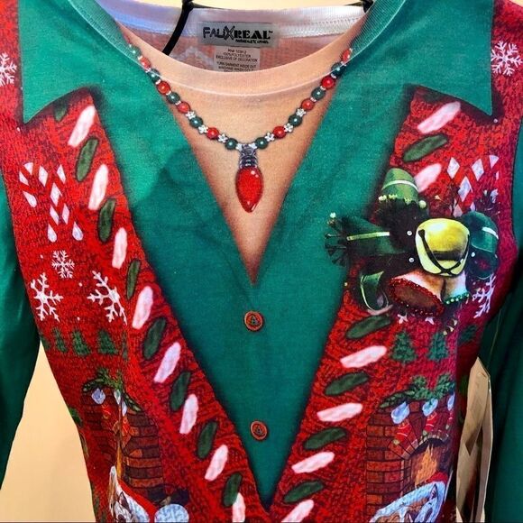 FAUX REAL SHIRT CHRISTMAS T-SHIRT M NWT - Picture 12 of 13